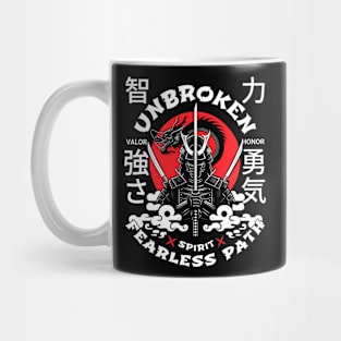 Unbroken Spirit Samurai Fearless Path Design Mug